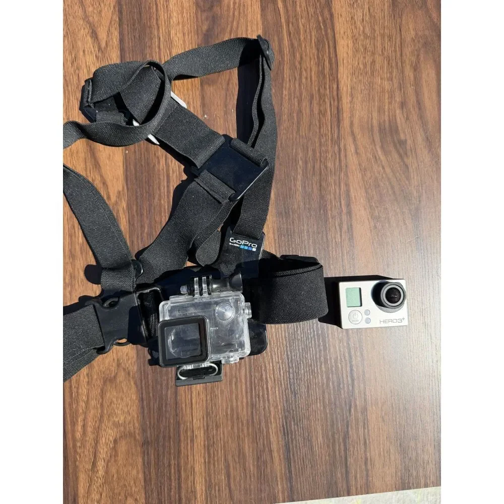 GoPro Hero3+ With battery, case, chest mount. NO CHARGER.  FULLY FUNCTIONAL.